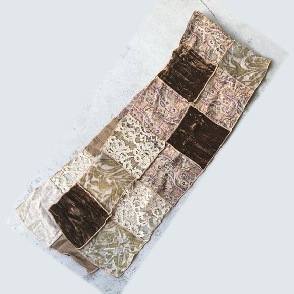Bohemian Hippie Brown Patchwork Scarf - Picture 1 of 6